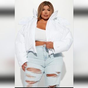 Women's White Puffer Jacket